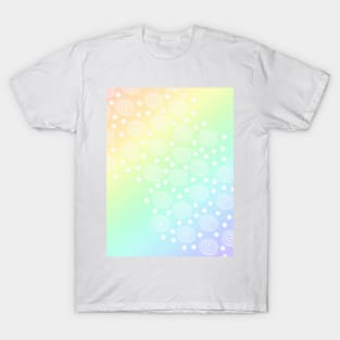 Pastel Rainbow Gradient with Circles and Dots T-Shirt